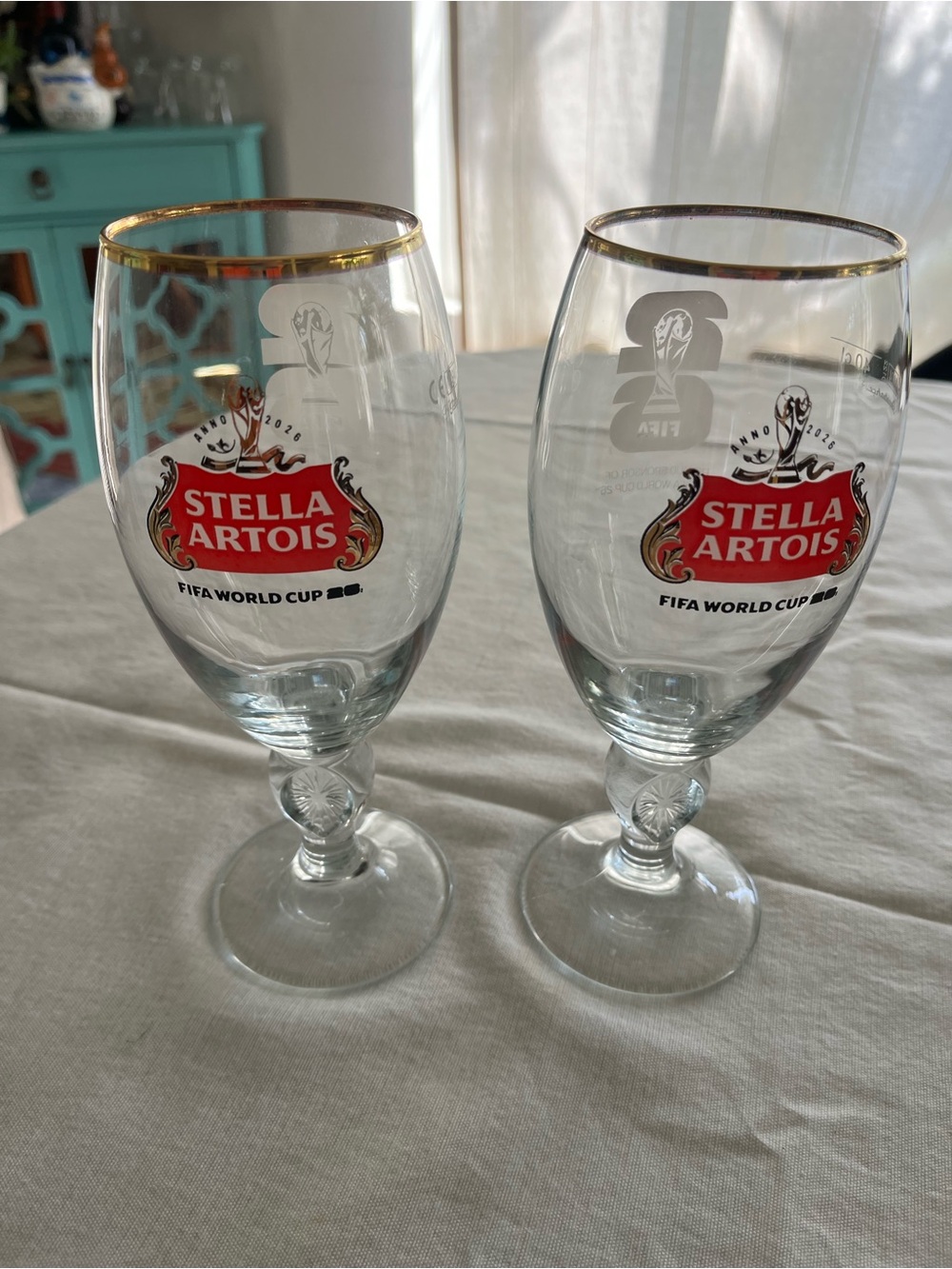 Stella Artois Gold-Rimmed Beer Glass Set — FIFA 2026 World Cup
